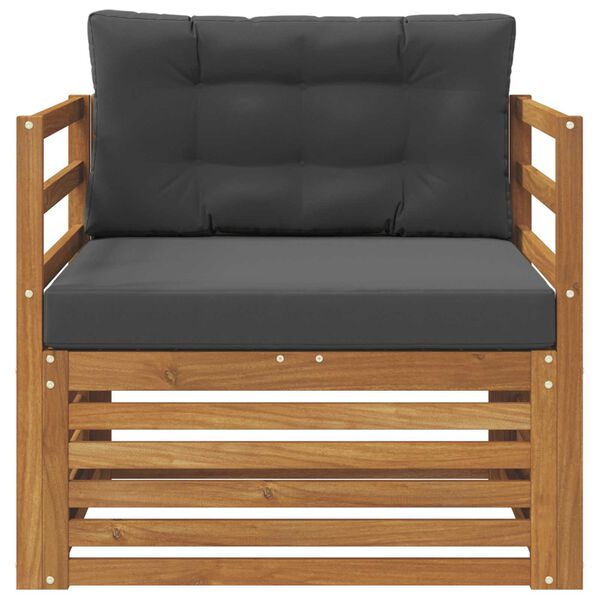 vidaXL Outdoor-Sofagarnitur Massives Akazienholz und Polyester Natur