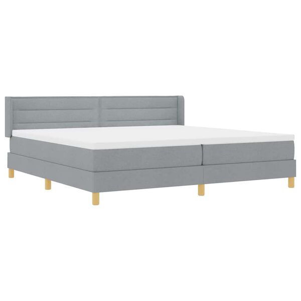 vidaXL Boxspringbett mit Matratze Hellgrau 200 x 200 cm Stoff
