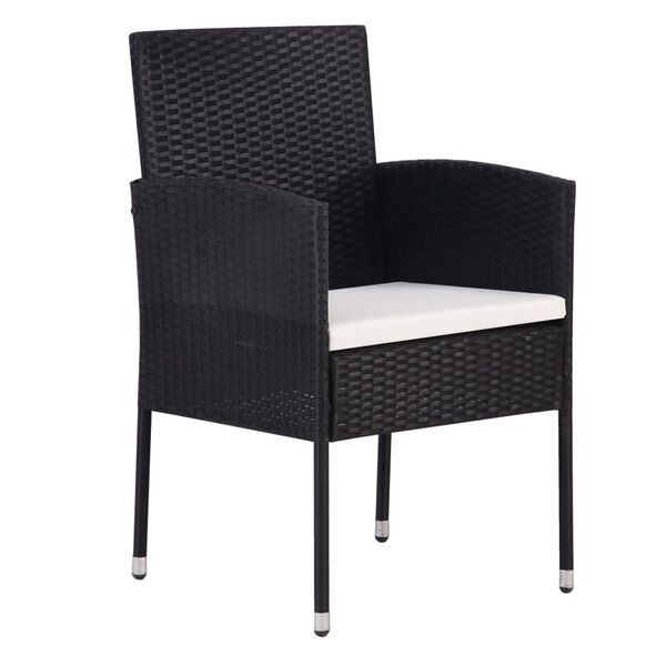 vidaXL 5-tlg. Garten-Essgruppe Poly Rattan Schwarz