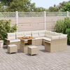 vidaXL Garten-Sofa-Set mit Kissen mit Speicher 12 pcs Beige und Creme