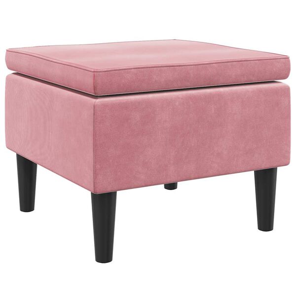 vidaXL Hocker mit Holzbeinen Rosa Samt