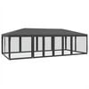 vidaXL Partyzelt mit 12 Mesh-Seitenteilen Anthrazit 8x4 m HDPE