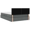 vidaXL Bett mit Stauraum und LED mit LED Dunkelgrau 140 x 190 cm Stoff