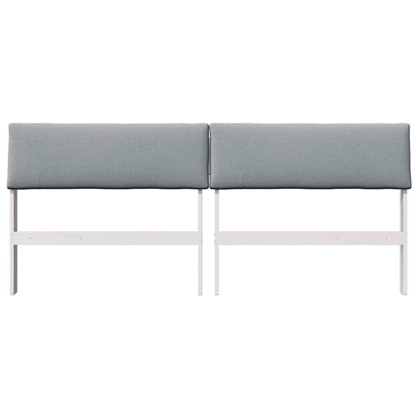 vidaXL Gepolstertes Kopfteil Hellgrau 180 cm Massives Kiefernholz