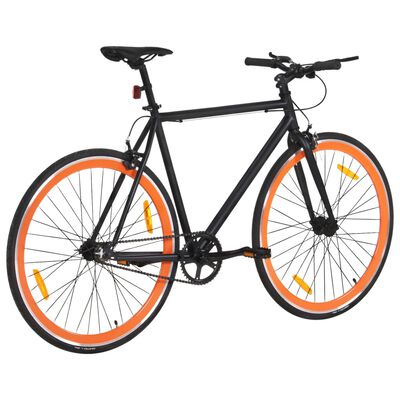 vidaXL Fahrrad mit Festem Gang Schwarz und Orange 700c 55 cm