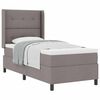 vidaXL Boxspringbett mit Matratze mit Kopfteil Taupe 90 x 200 cm Stoff