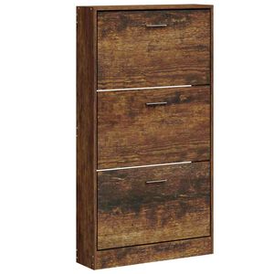 vidaXL Schuhschrank R&auml;uchereiche 59x17x108 cm Holzwerkstoff
