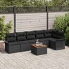 vidaXL Gartensofa-set mit Speicher 7 pcs Schwarz Poly-Rattan