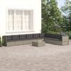 vidaXL 9-tlg. Garten-Lounge-Set mit Kissen Grau Poly Rattan