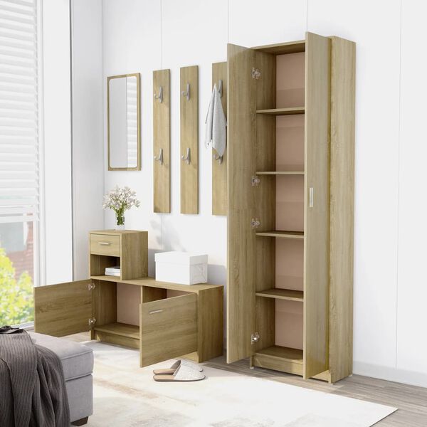 vidaXL Garderobenschrank Sonoma-Eiche 55x25x189 cm Holzwerkstoff