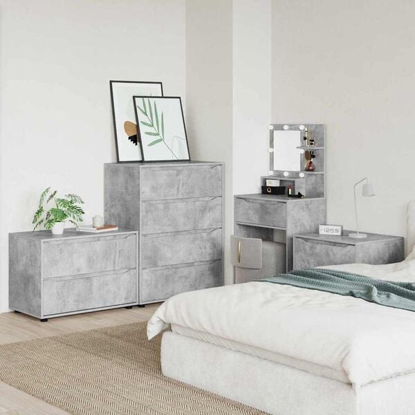 vidaXL Aufbewahrungsschrank Beton Grau 80 x 48 x 57 cm Holzwerkstoff