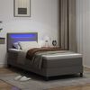 vidaXL Boxspringbett mit Matratze Grau 90 x 200 cm Kunstleder