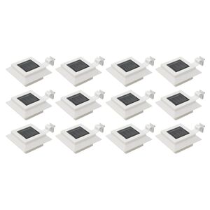 vidaXL Solar-Au&szlig;enleuchten 12 Stk. LED Rechteckig 12 cm Wei&szlig;