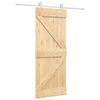 vidaXL Schiebet&uuml;r 80 x 210 cm Massives Kiefernholz Nat&uuml;rlich und Wei&szlig;