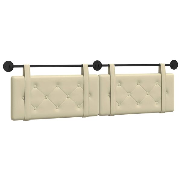 vidaXL H&auml;ngevorderseite Wandmontiert Creme 190 x 55 x 5 cm Kunstleder