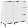 vidaXL Sideboard Hochglanz Wei&szlig; 89,5 x 33 x 82 cm Holzwerkstoff