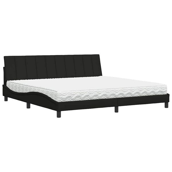 vidaXL Bett mit Matratze "Hanko" Schwarz 200x200 cm Stoff