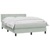 vidaXL Boxspringbett mit Matratze Hellgrau 160x220 cm Samt
