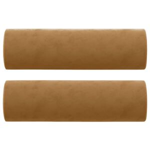 vidaXL Zierkissen 2 Stk. Braun &Oslash;15x50 cm Samt