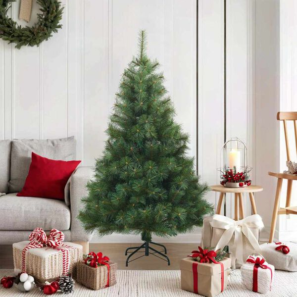 vidaXL K&uuml;nstlicher klappbarer Weihnachtsbaum Gr&uuml;n 120 cm PVC, Stahl