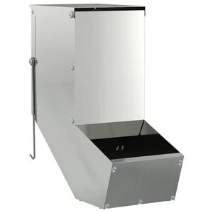 vidaXL Kaninchenf&uuml;tterer Silber 12,5 x 26 x 28,5 cm Verzinkter Stahl