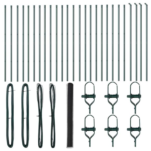 vidaXL Zaunpfosten Grau 50 x 1,6 m (13 mm Maschen) Stahl und PVC
