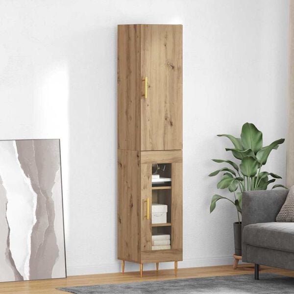vidaXL Highboard 2 pcs Artisan-Eiche Holzwerkstoff