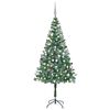 vidaXL K&uuml;nstlicher Weihnachtsbaum mit Beleuchtung Kugeln Zapfen 180 cm