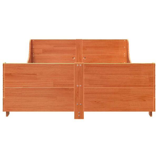 vidaXL Massivholzbett ohne Matratze Wachsbraun 120x190 cm Kiefernholz