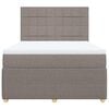 vidaXL Boxspringbett mit Matratze Taupe 140x200 cm Stoff