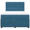 vidaXL Boxspringbett mit Matratze Blau 140x200 cm Samt