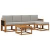 vidaXL Outdoor-Sofagarnitur 6 Stk. Nat&uuml;rlich und Hellgrau Polyester