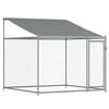 vidaXL Hundezwinger mit Dach und T&uuml;r Grau 2x2x2 m Verzinkter Stahl