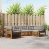 vidaXL Outdoor-Sofagarnitur mit Kissen 6 pcs Nat&uuml;rlich und Hellgrau