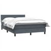 vidaXL Boxspringbett mit Matratze Dunkelgrau 140x220 cm Samt