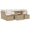 vidaXL Garten-Sofa-Set 7 stk. Beige Poly Rattan