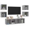 vidaXL 5-tlg. TV-Schrank-Set Betongrau Holzwerkstoff