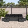 vidaXL Gartensofa-set mit Kissen 6 pcs Schwarz Poly-Rattan