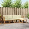 vidaXL Outdoor-Sofagarnitur 5 pcs Natur und Creme Massivholz Akazie
