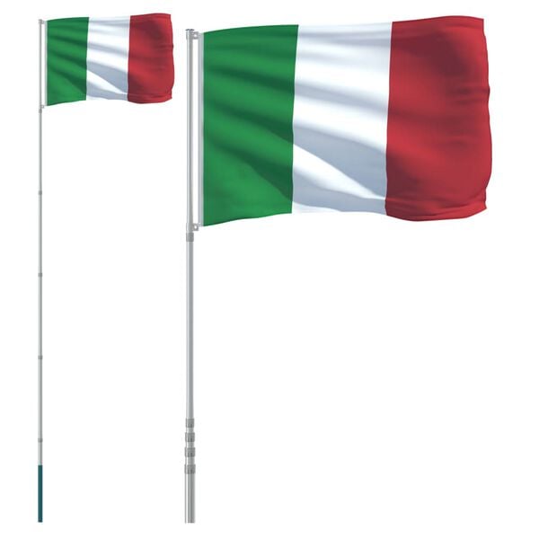 vidaXL Flagge Italiens mit Mast 5,5 m Aluminium