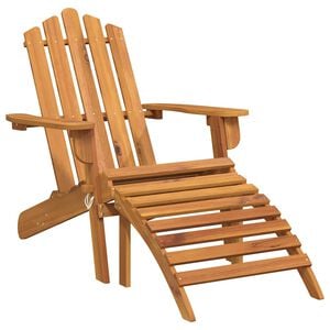 vidaXL Adirondack-Gartenstuhl mit Fu&szlig;st&uuml;tze Massivholz Akazie