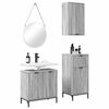 vidaXL Badezimmerm&ouml;bel Set mit Regal 3 pcs Grau Sonoma Holzwerkstoff