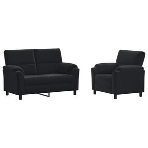 vidaXL Sofa-Set 2 pcs Schwarz Samt