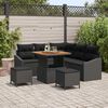 vidaXL Gartensofa-set mit Kissen 8 pcs Schwarz Poly-Rattan