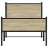vidaXL Metallbett ohne Matratze Sonoma-Eiche 107x203 cm