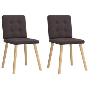 vidaXL Esszimmerst&uuml;hle 2 Stk. Dunkelbraun Stoff