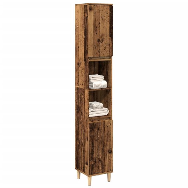 vidaXL Badschrank Altholz-Optik 30x30x190 cm Holzwerkstoff