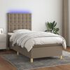 vidaXL Boxspringbett mit Matratze & LED Taupe 90x190 cm Stoff