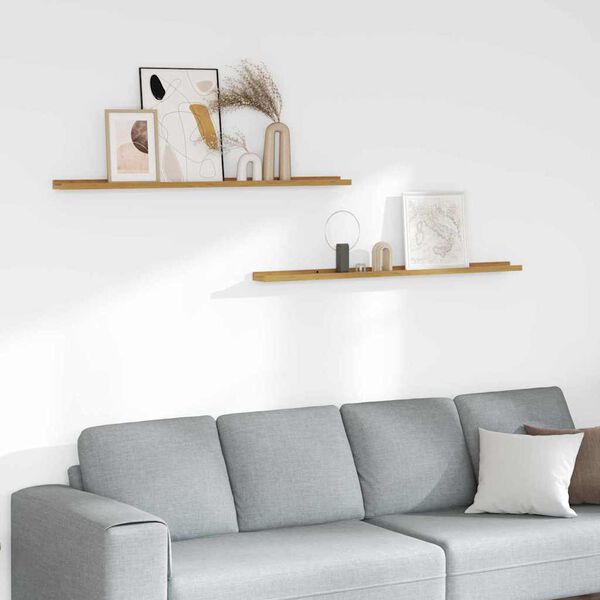 vidaXL Wandregal mit Regal 2 pcs Beige 115 x 9 x 3 cm Holzwerkstoff