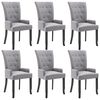 vidaXL Esszimmerstühle mit Armlehnen 6 Stk. Hellgrau Stoff